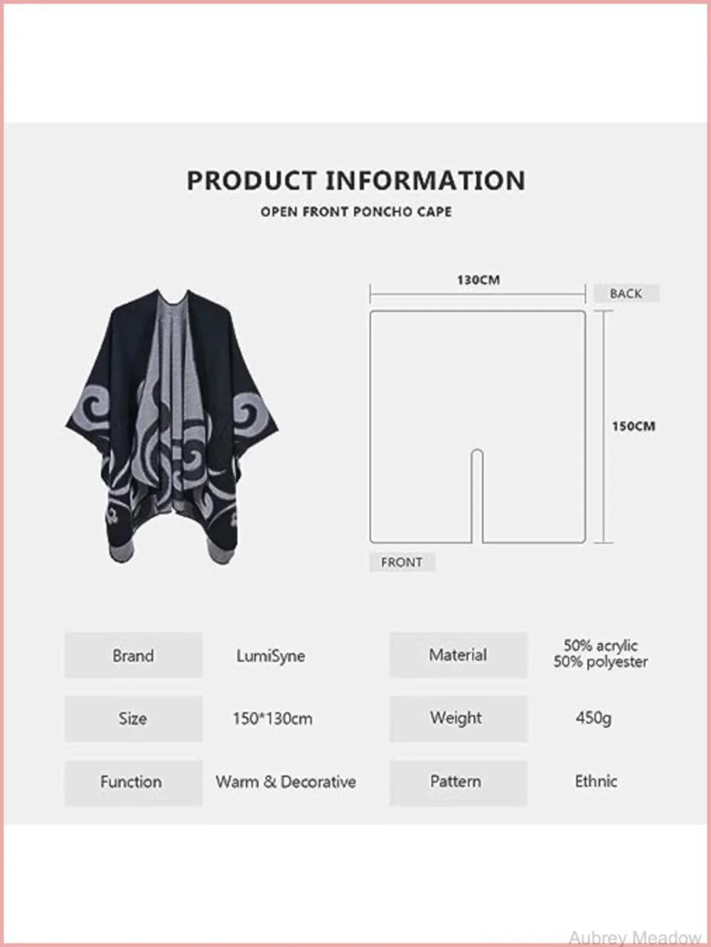 Vintage Ethnic Knit Poncho Cape Shawl Wrap Pashmina Warm Winter Cardigan